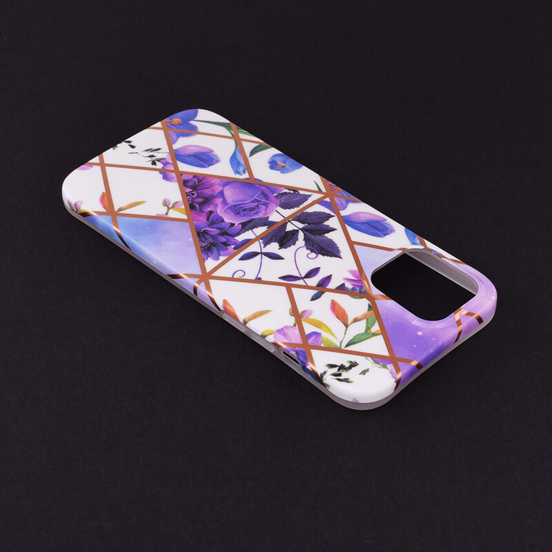 Husa iPhone 12 Pro Max Mobster Laser Marble Shockproof TPU - Model 2