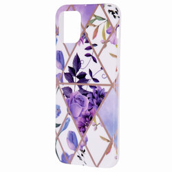 Husa iPhone 12 Mobster Laser Marble Shockproof TPU - Model 2