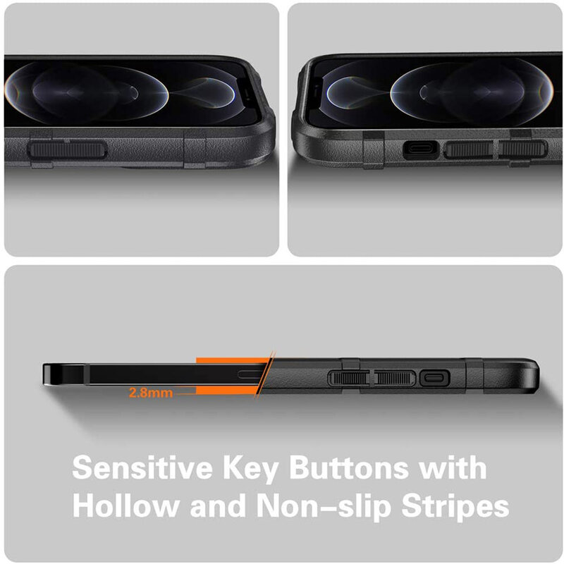 Husa iPhone 12 Mobster Rugged Shield - Negru