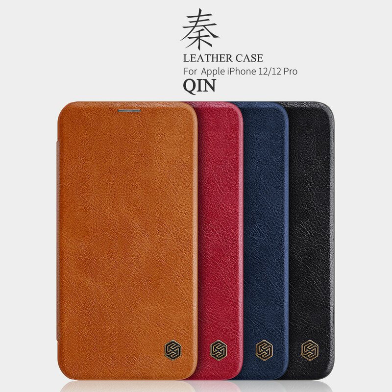 Husa iPhone 12 Pro Max Nillkin QIN Leather, rosu