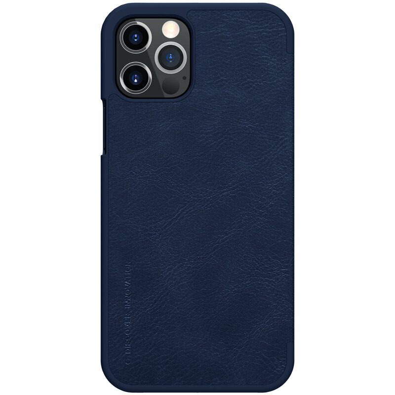 Husa iPhone 12 Pro Max Nillkin QIN Leather, albastru