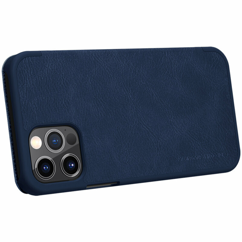 Husa iPhone 12 Pro Max Nillkin QIN Leather, albastru
