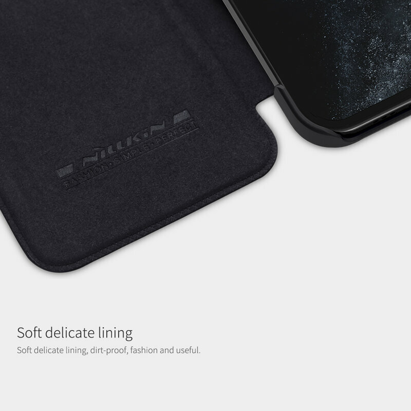 Husa iPhone 12 Pro Max Nillkin QIN Leather, albastru