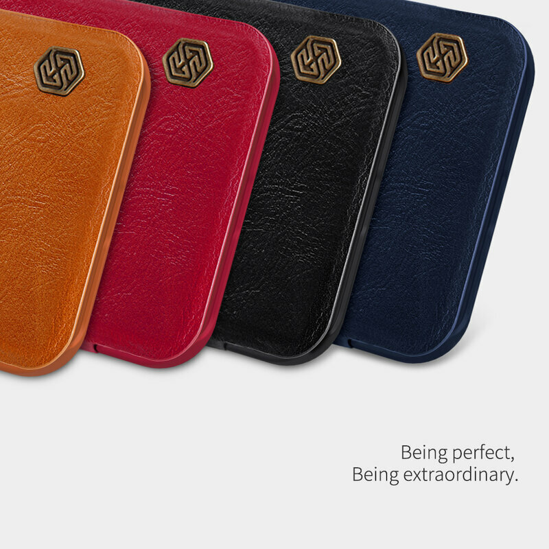 Husa iPhone 12 Pro Max Nillkin QIN Leather, albastru
