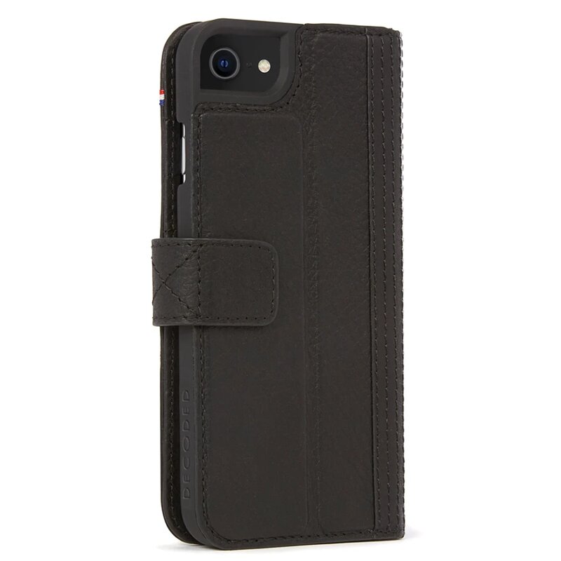 Husa iPhone SE 2, SE 2020 Decoded Wallet Case Cu Inchidere Magnetica Din Piele Ecologica - Negru