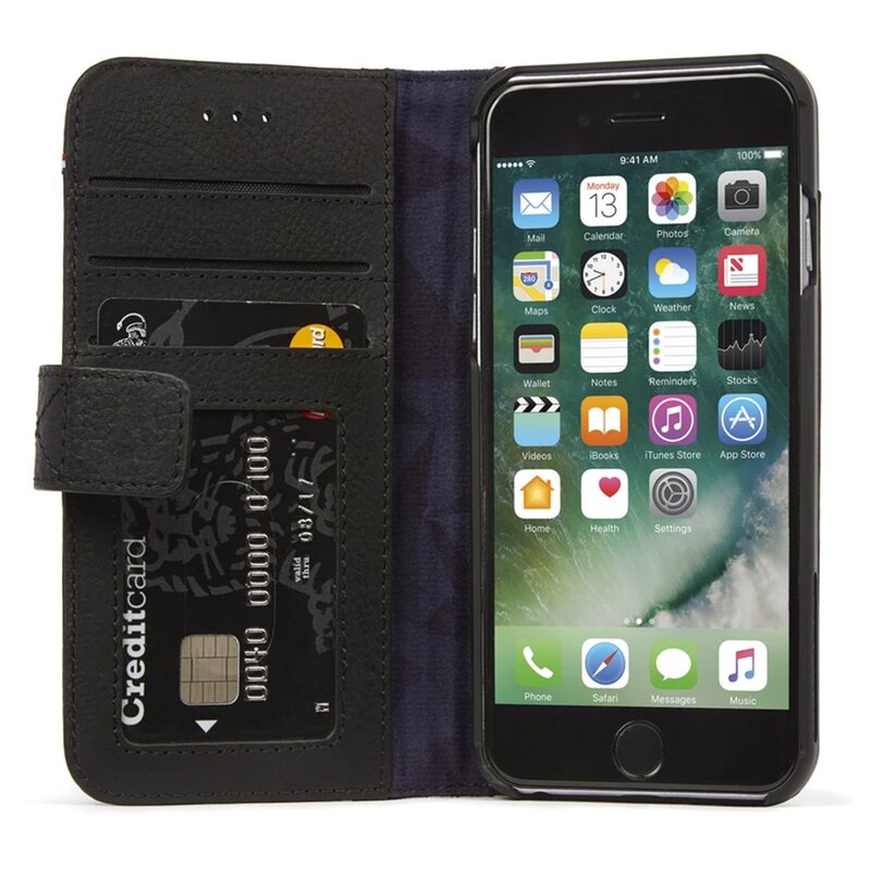 Husa iPhone 8 Decoded Wallet Case Cu Inchidere Magnetica Din Piele Ecologica - Negru
