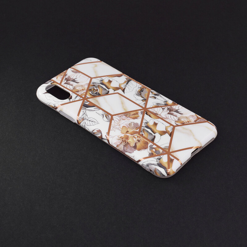 Husa iPhone X, iPhone 10 Mobster Laser Marble Shockproof TPU - Model 1