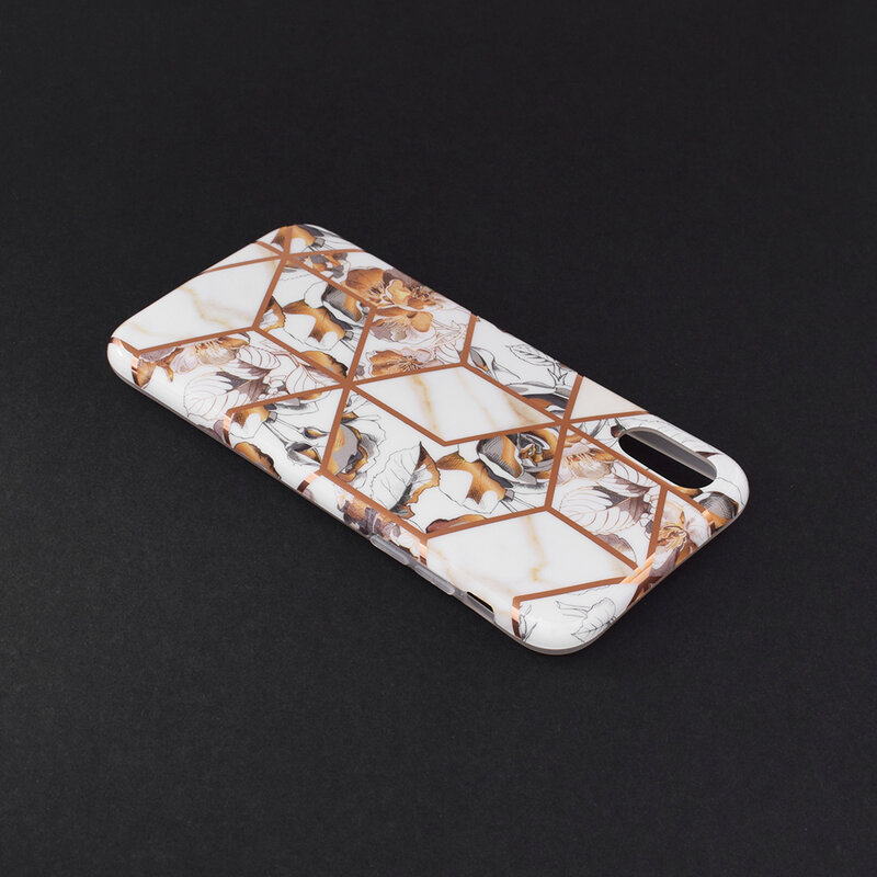 Husa iPhone XS Mobster Laser Marble Shockproof TPU - Model 1