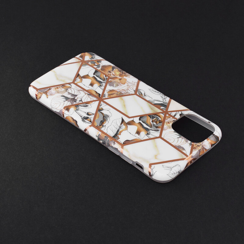 Husa iPhone 11 Pro Max Mobster Laser Marble Shockproof TPU - Model 1