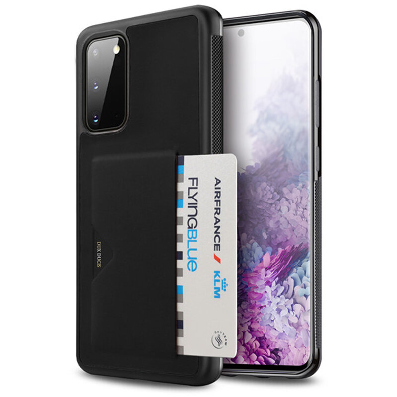 Husa Samsung Galaxy S20 Dux Ducis Pocard Series Cu Buzunar Exterior Pentru Carduri - Negru