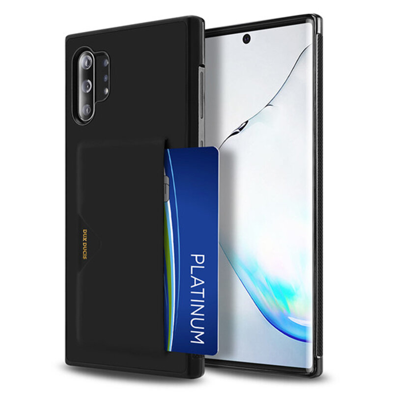 Husa Samsung Galaxy Note 10 Plus Dux Ducis Pocard Series Cu Buzunar Exterior Pentru Carduri - Negru