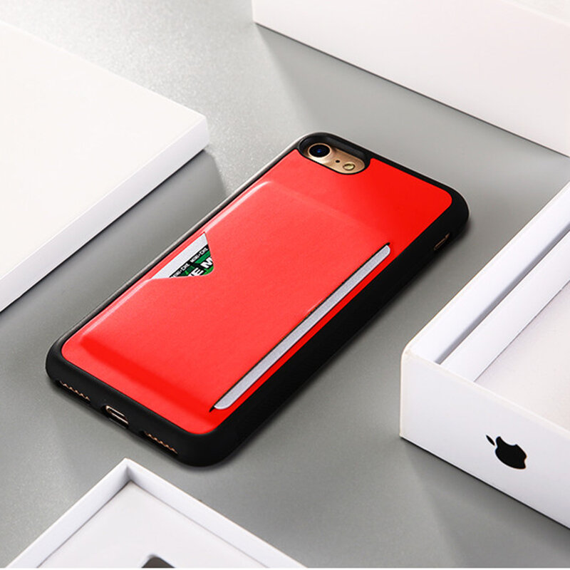 Husa iPhone SE 2, SE 2020 Dux Ducis Pocard Series Cu Buzunar Exterior Pentru Carduri - Rosu
