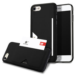 Husa iPhone SE 2, SE 2020 Dux Ducis Pocard Series Cu Buzunar Exterior Pentru Carduri - Negru