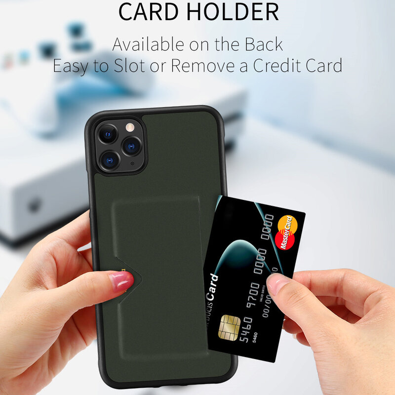 Husa iPhone 11 Pro Max Dux Ducis Pocard Series Cu Buzunar Exterior Pentru Carduri - Negru