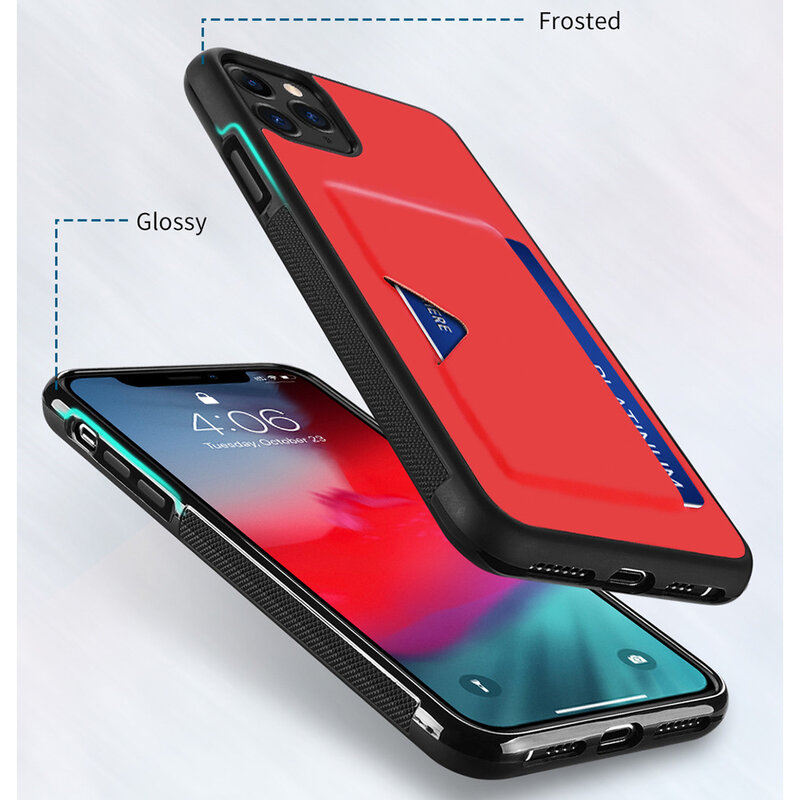 Husa iPhone 11 Pro Max Dux Ducis Pocard Series Cu Buzunar Exterior Pentru Carduri - Negru