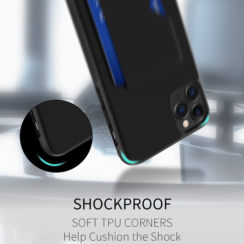 Husa iPhone 11 Pro Max Dux Ducis Pocard Series Cu Buzunar Exterior Pentru Carduri - Negru
