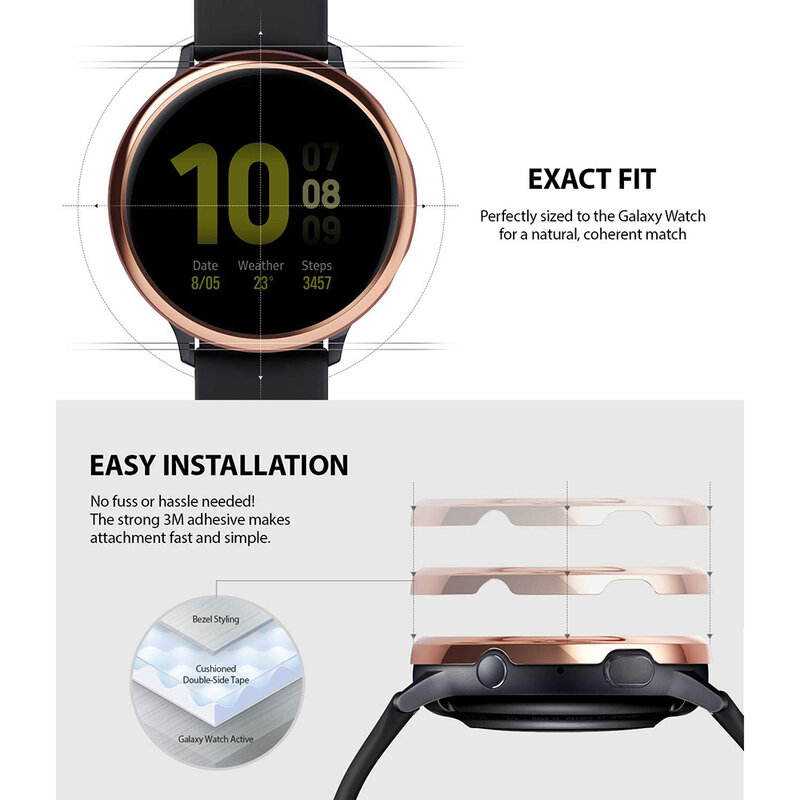 Bumper Samsung Galaxy Watch Active 2 44mm Ringke Bezel Styling - Glossy Rose Gold