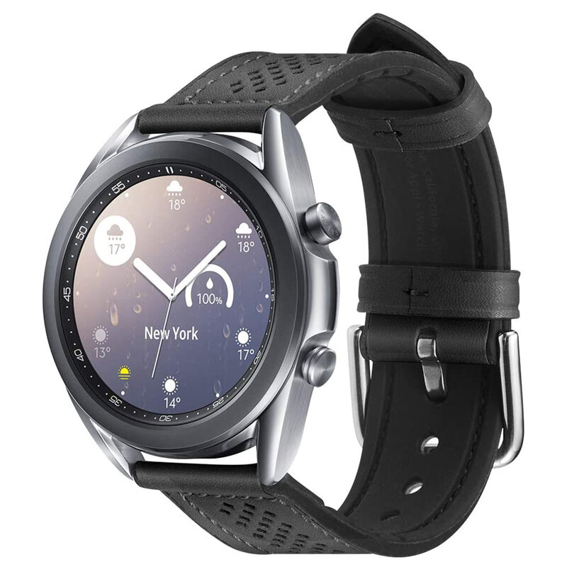Curea Samsung Galaxy Watch Active 2 44mm Spigen Retro Fit Din Piele Ecologica Si Inchidere Cu Catarama - Negru