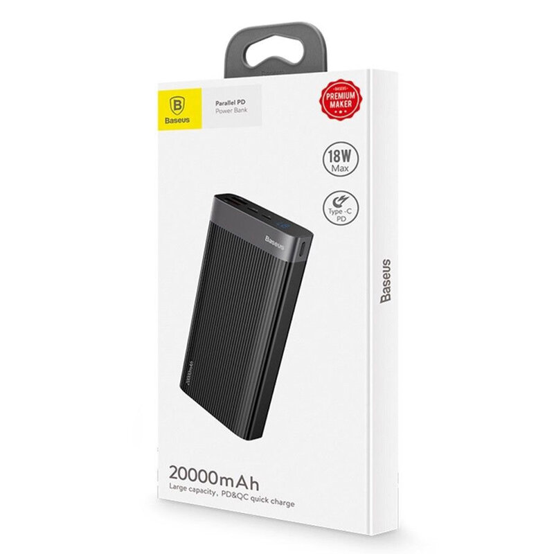 Baterie Externa Baseus 20000mAh Type-C PD QC 3.0 18W - PPALL-APX01 - Negru