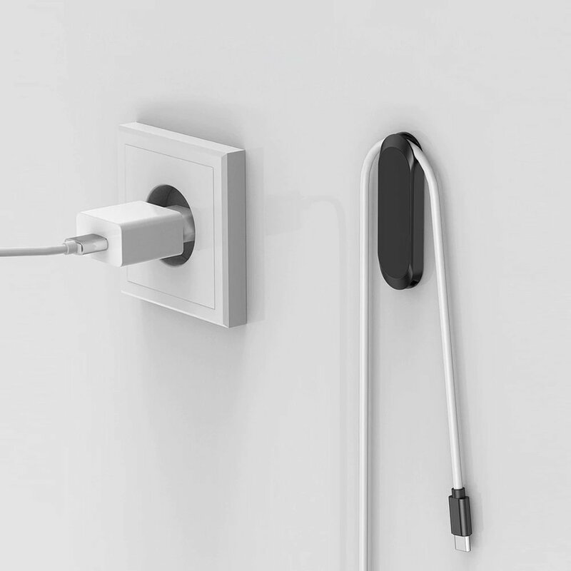 Suport Auto Magnetic Pentru Telefon S6 Cu Oganizator Cabluri Si Prindere Adeziva - Negru