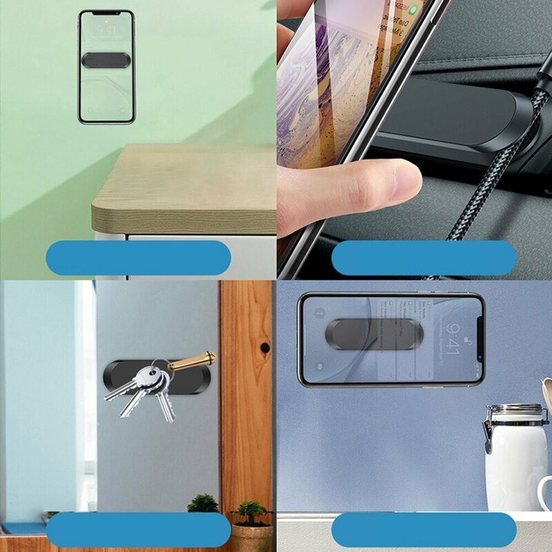 Suport Auto Magnetic Pentru Telefon S6 Cu Oganizator Cabluri Si Prindere Adeziva - Negru