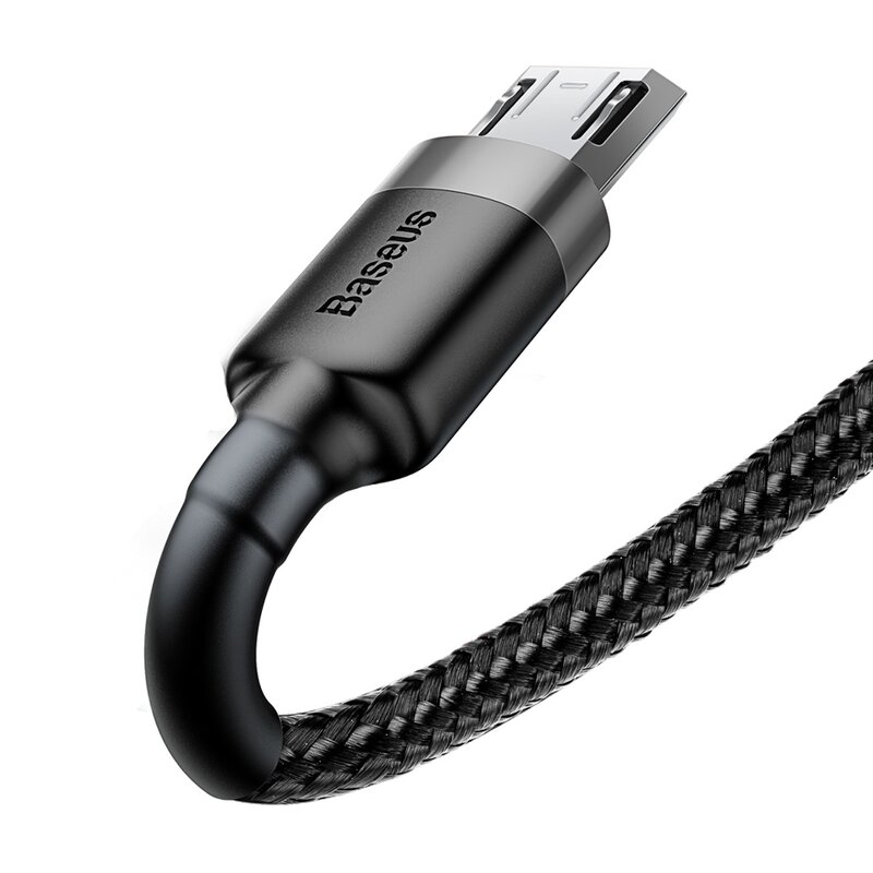 Cablu de date Micro-USB Baseus, 1.5A, 2m, CAMKLF-CG1, negru/gri