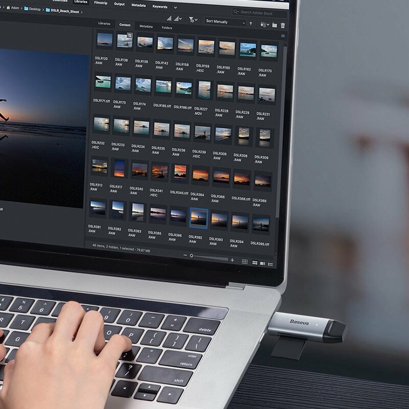 Card Reader Baseus SD / micro-SD / TF USB / Type-C 5Gbps - CADKQ-B0G - Gri