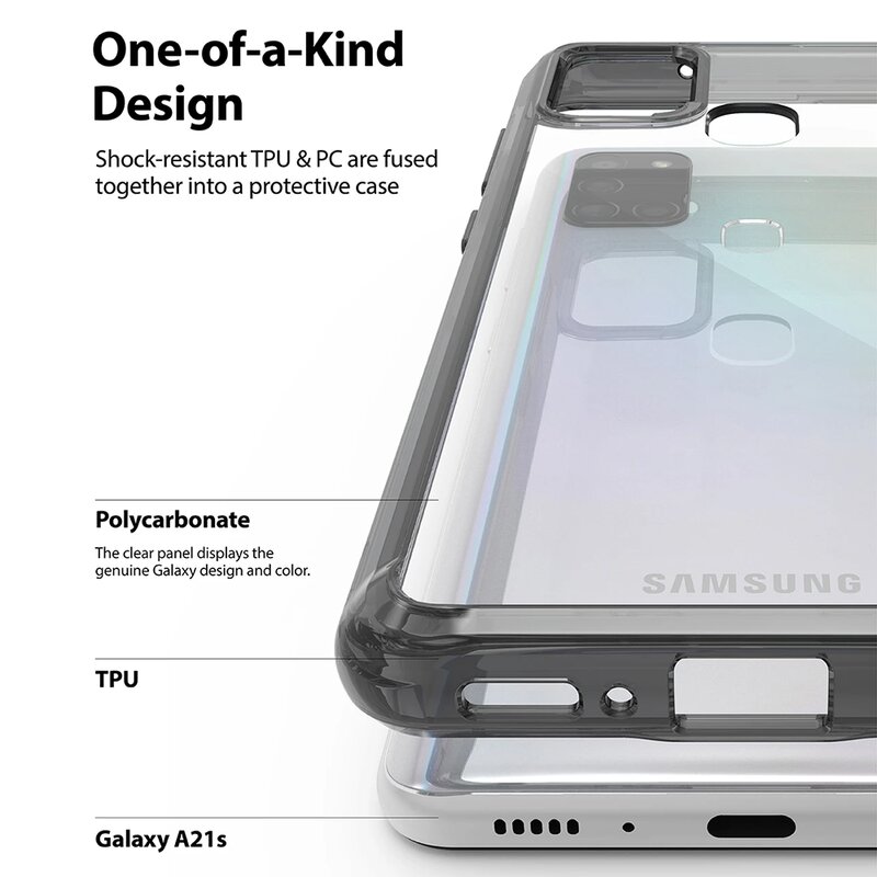 Husa Samsung Galaxy A21s Ringke Fusion, cenusiu