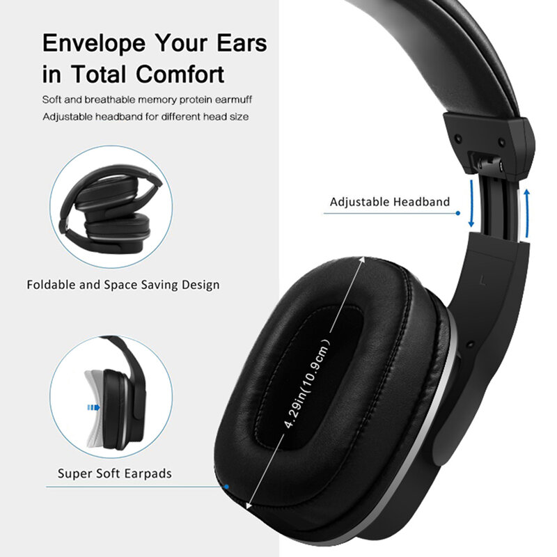 Casti On-Ear Wireless Lito S2 Cu Microfon Si Bluetooth 5.0 3W - Gri