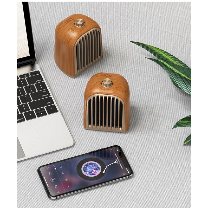 Boxa Portabila 2 in 1 Lito V8 Stereo Bluetooth 4.2 Cu Aspect Vintage - Maro