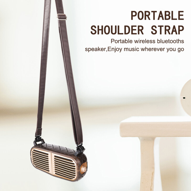 Boxa Portabila 2 in 1 Lito V8 Stereo Bluetooth 4.2 Cu Aspect Vintage - Maro