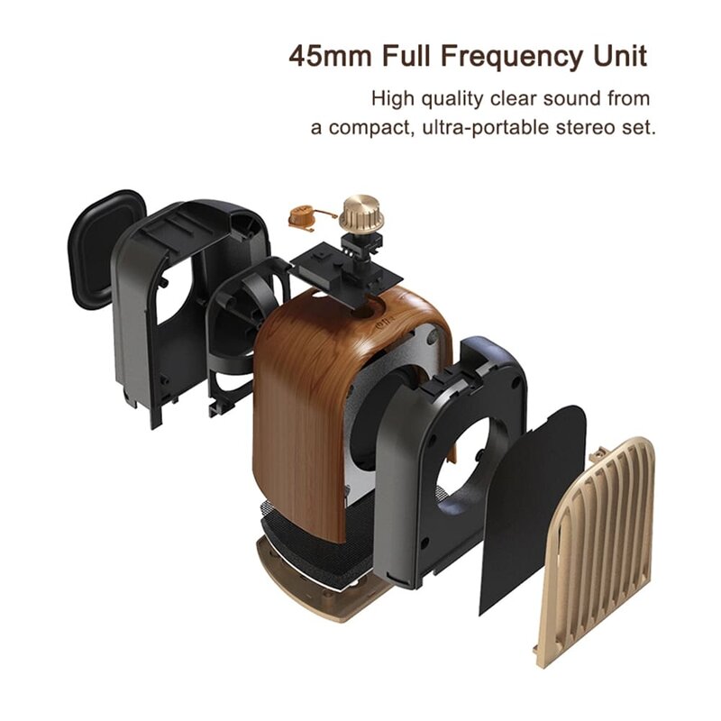 Boxa Portabila 2 in 1 Lito V8 Stereo Bluetooth 4.2 Cu Aspect Vintage - Maro