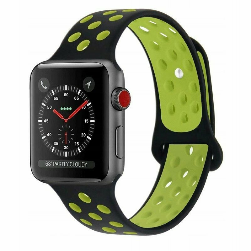 Curea Apple Watch 6 44mm Tech-Protect Softband - Black/Lime