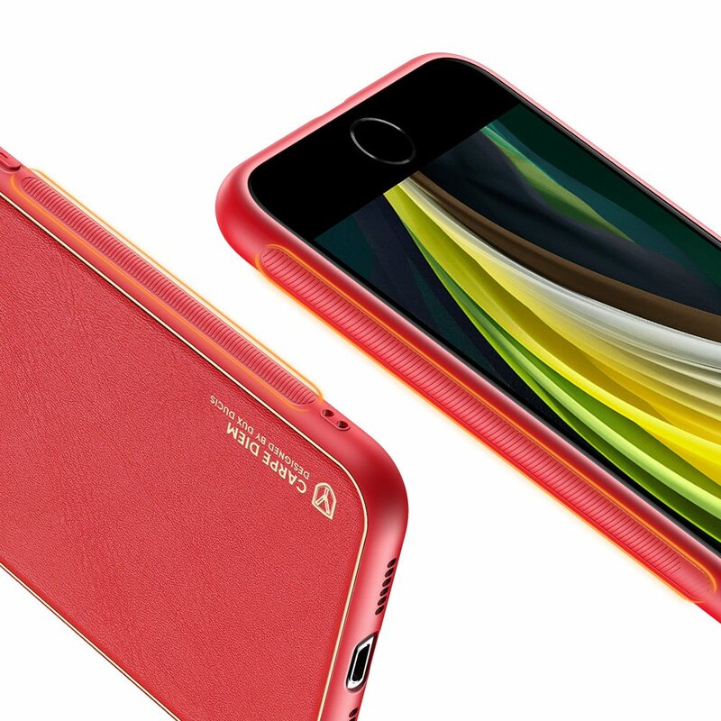 Husa iPhone 8 Dux Ducis Yolo Din Piele Ecologica - Rosu