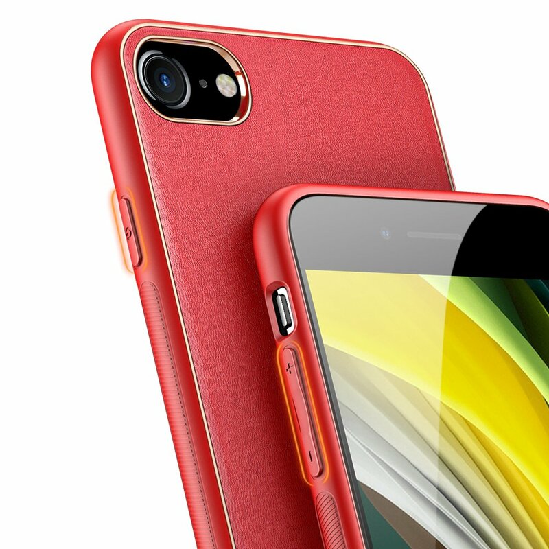 Husa iPhone 8 Dux Ducis Yolo Din Piele Ecologica - Rosu