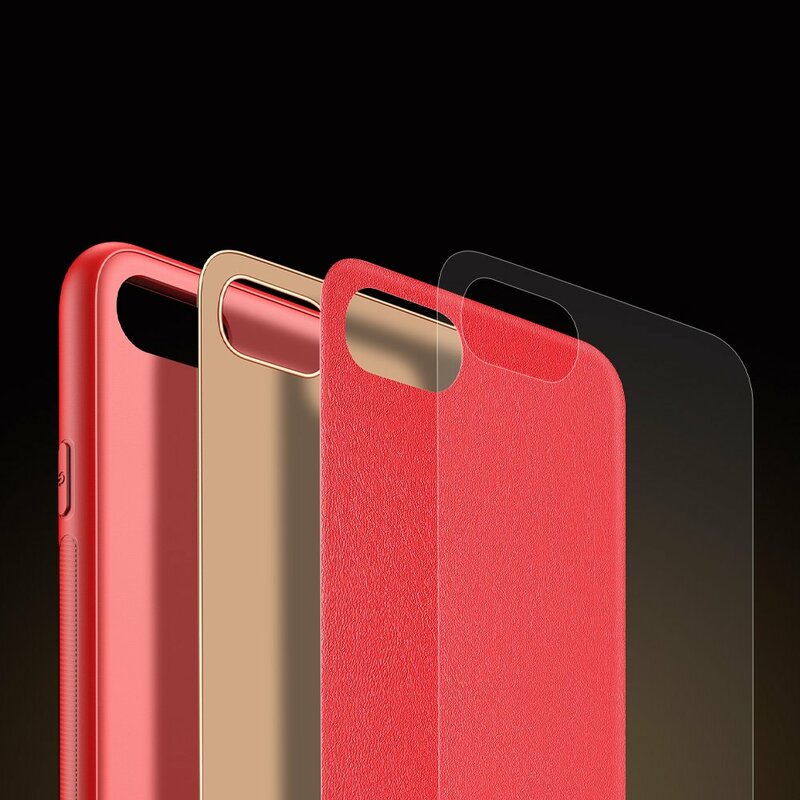 Husa iPhone 8 Dux Ducis Yolo Din Piele Ecologica - Rosu