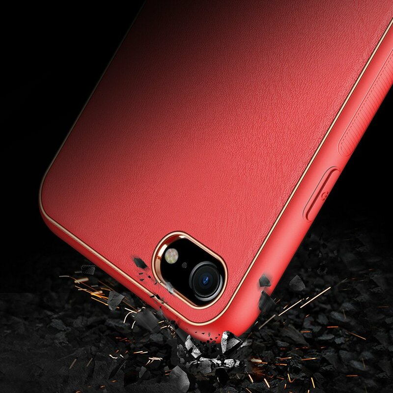 Husa iPhone 8 Dux Ducis Yolo Din Piele Ecologica - Rosu