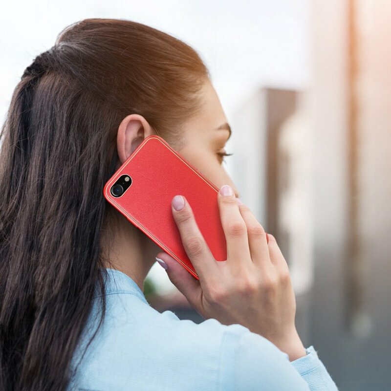 Husa iPhone 8 Dux Ducis Yolo Din Piele Ecologica - Rosu