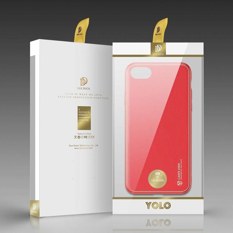 Husa iPhone 8 Dux Ducis Yolo Din Piele Ecologica - Rosu