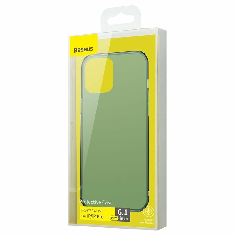 Husa iPhone 12 Baseus Frosted Glass Transparenta - WIAPIPH61P-WS06 - Verde