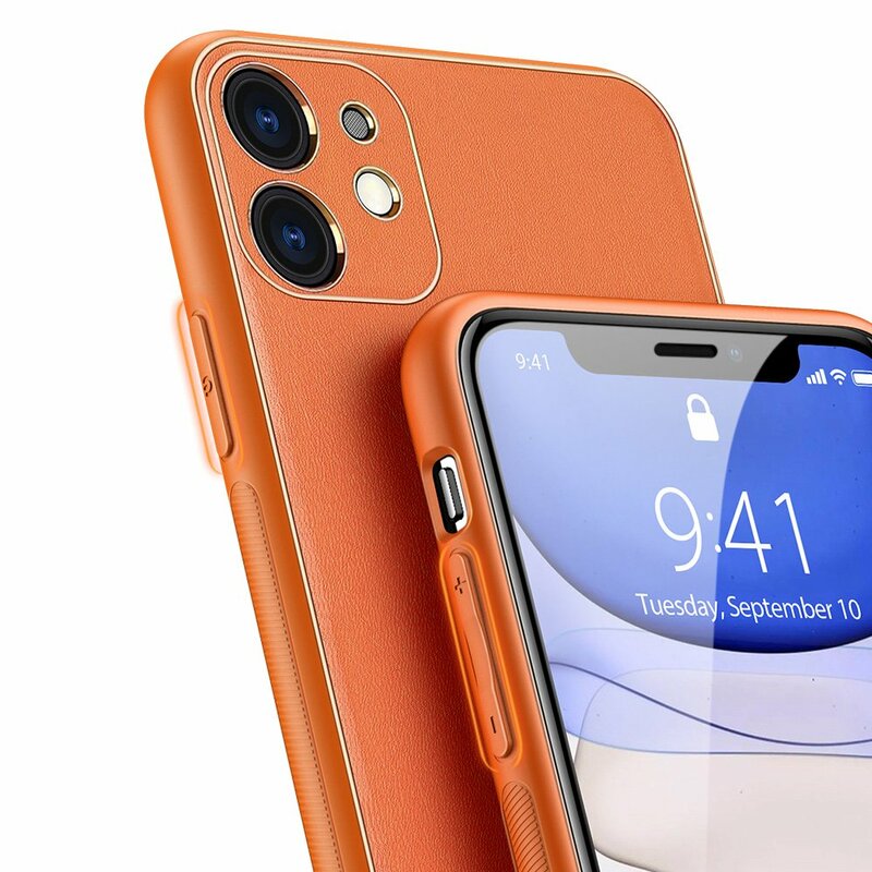 Husa iPhone 11 Dux Ducis Yolo Din Piele Ecologica - Portocaliu