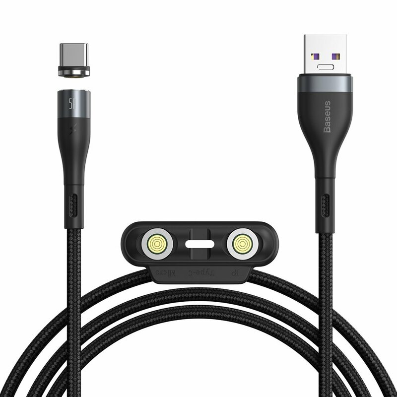 Cablu De Date 3in1 Micro-USB, Type-C, Lightning Baseus 5A 1m - CA1T3-BG1 - Negru