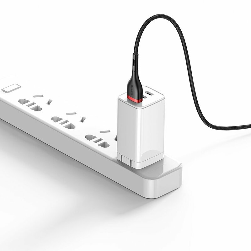 Cablu De Date Type-C Incarcare Wireless Huawei Watch Baseus 5A 1.5m - CA1T2-91 - Negru/Rosu