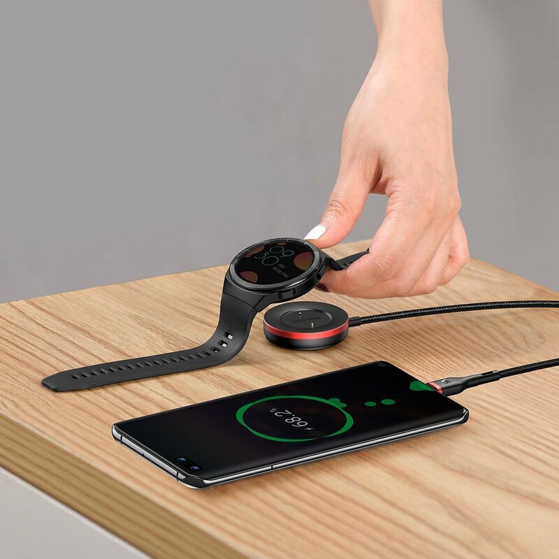 Cablu De Date Type-C Incarcare Wireless Huawei Watch Baseus 5A 1.5m - CA1T2-91 - Negru/Rosu