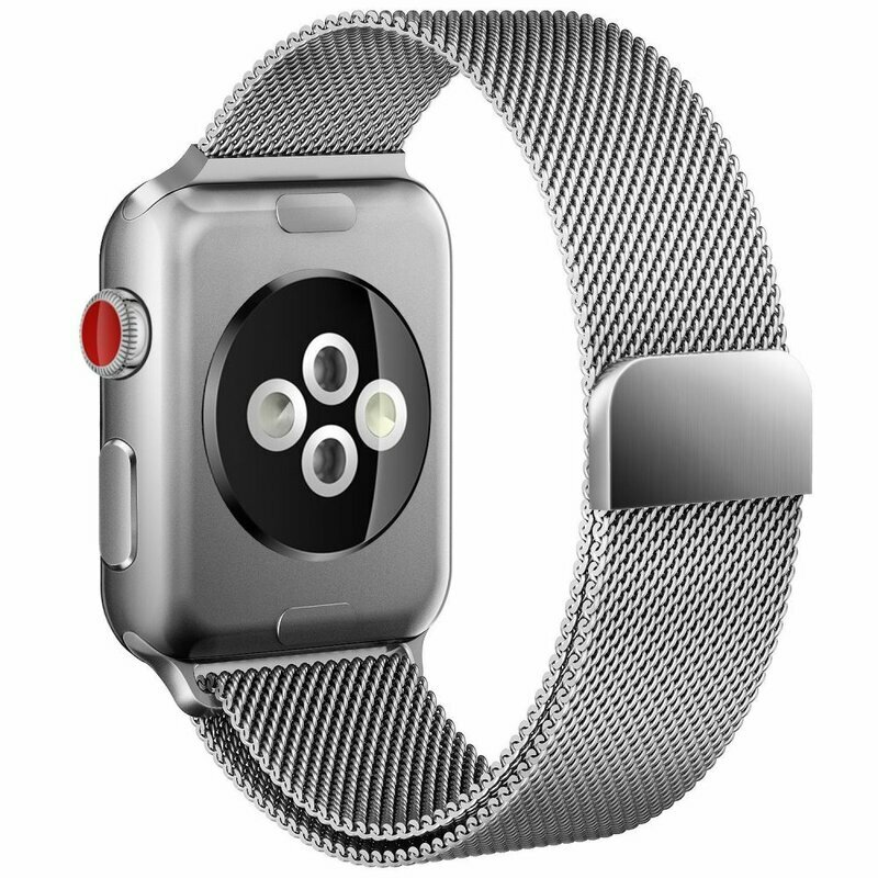 Curea Apple Watch SE 44mm Tech-Protect Milaneseband - Argintiu