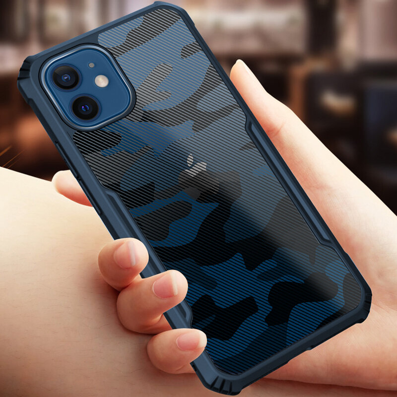 Husa iPhone 12 Mobster Up Fusion Camo - Albastru