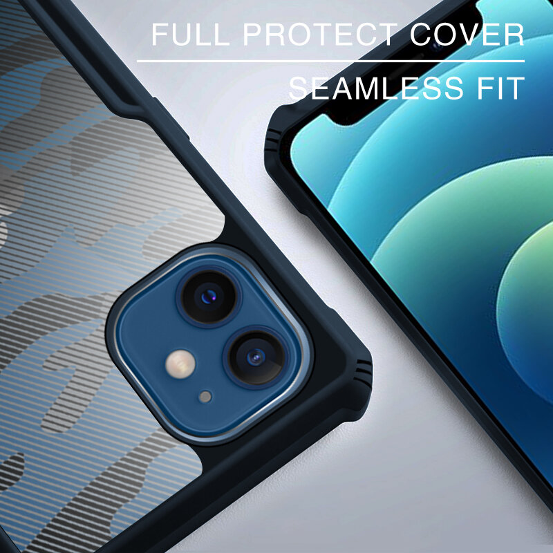 Husa iPhone 12 Mobster Up Fusion Camo - Albastru