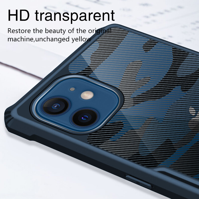 Husa iPhone 12 Mobster Up Fusion Camo - Albastru