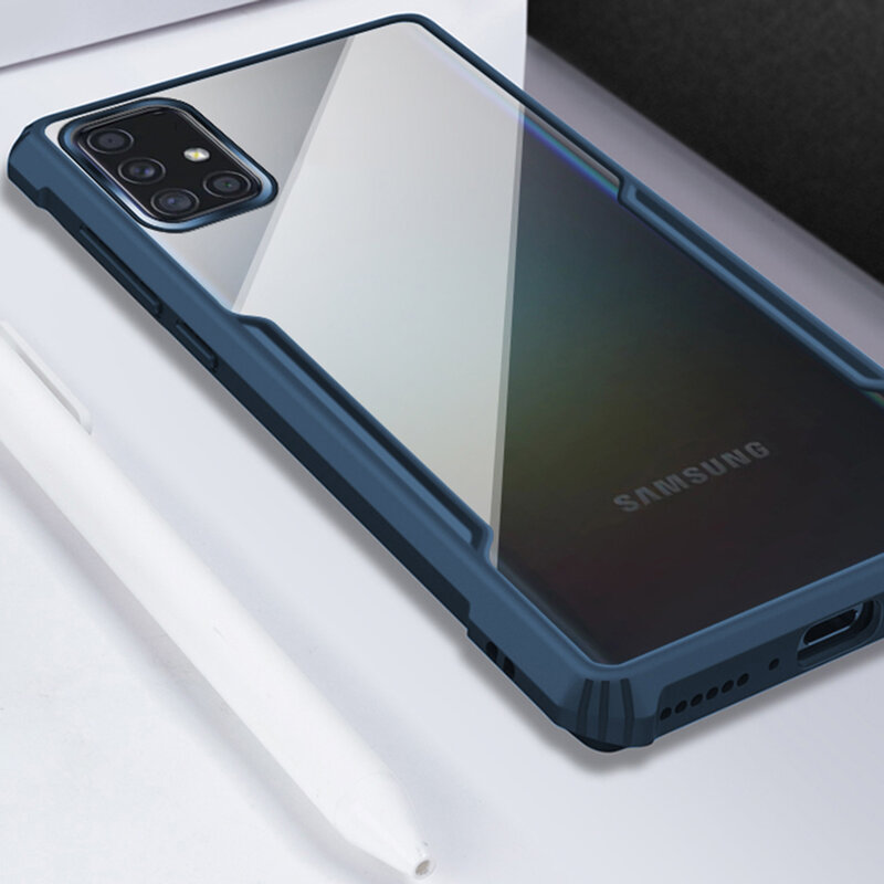 Husa Samsung Galaxy M51 Mobster Up Fusion  Transparenta - Albastru