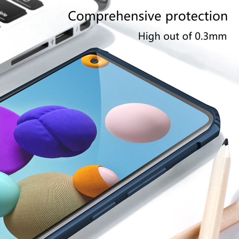 Husa Samsung Galaxy M51 Mobster Up Fusion  Transparenta - Albastru